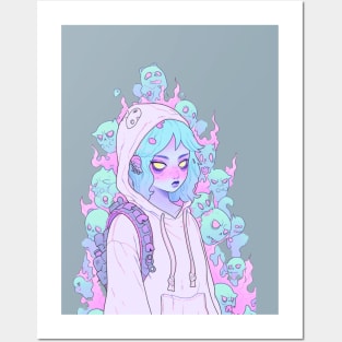 Pastel Goth Hunted Witchy Girl Posters and Art